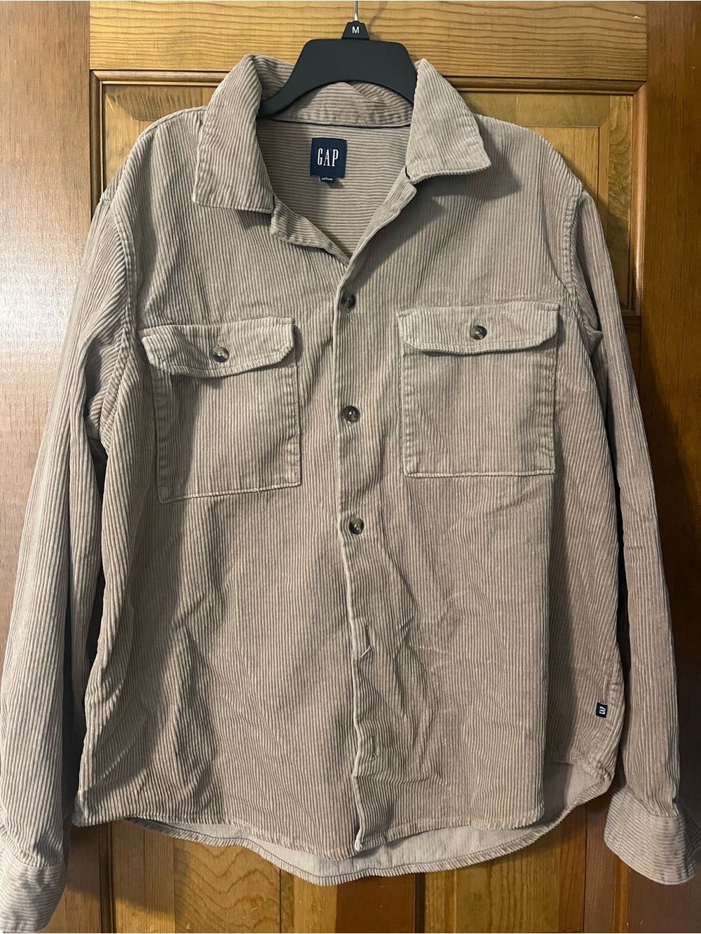 GAP Men's Corduroy Shirt Jacket in Taupe